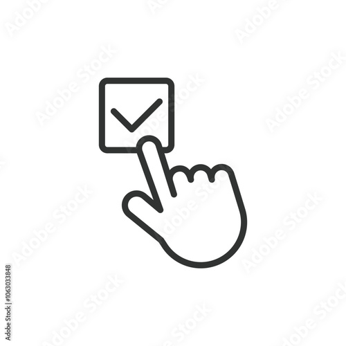 Choice checkbox, icon in line design. Choice, checkbox, select, options, decision, preferences, confirmation on white background vector. Choice checkbox editable stroke icon