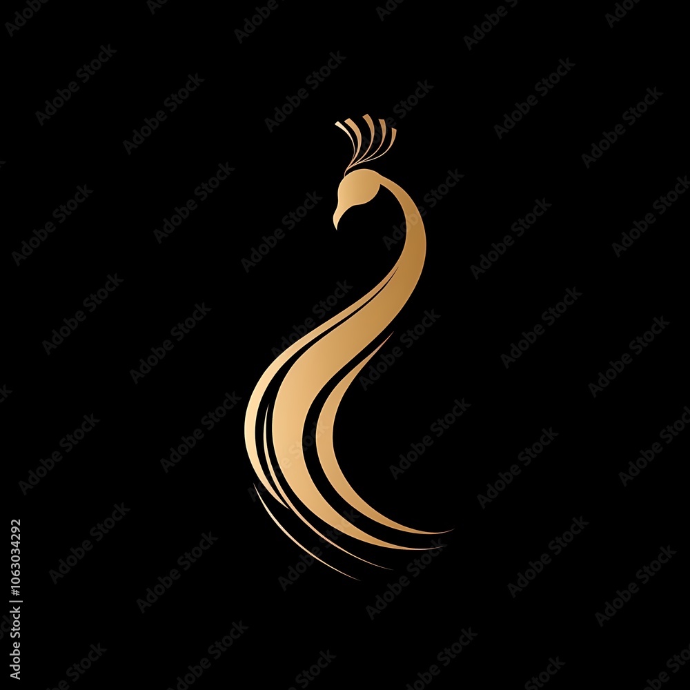 Fototapeta premium Flat Modern Peacock Logo Design - Vector Icon Illustration
