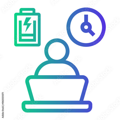 overwork Line Gradient Icon