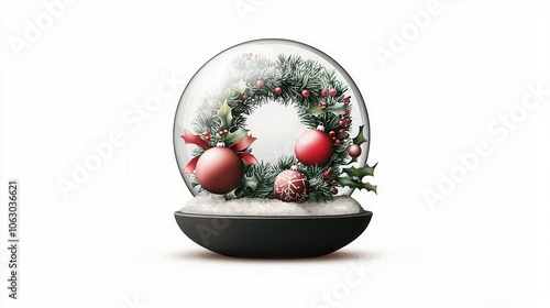 Christmas Wreath Snow Globe Decoration