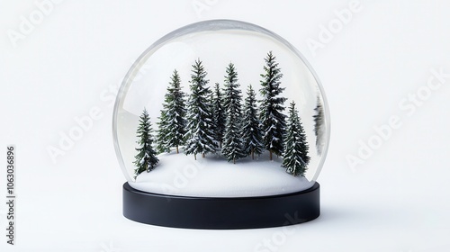 Snow Globe With Winter Forest Scene