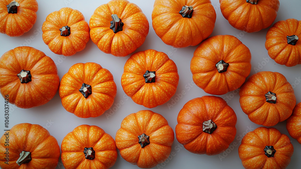 Large orange pumpkins on a white background close-up Large orange pumpkins on a white background close-up