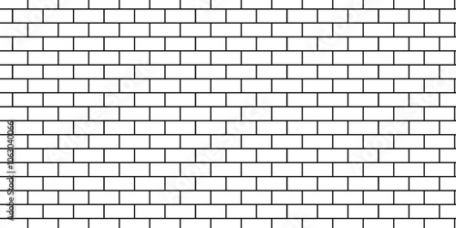 White brick blank home wall construction texture copy for space stucco panorama white tiles and black joint texture. pavement road white brick wall used for background.	
