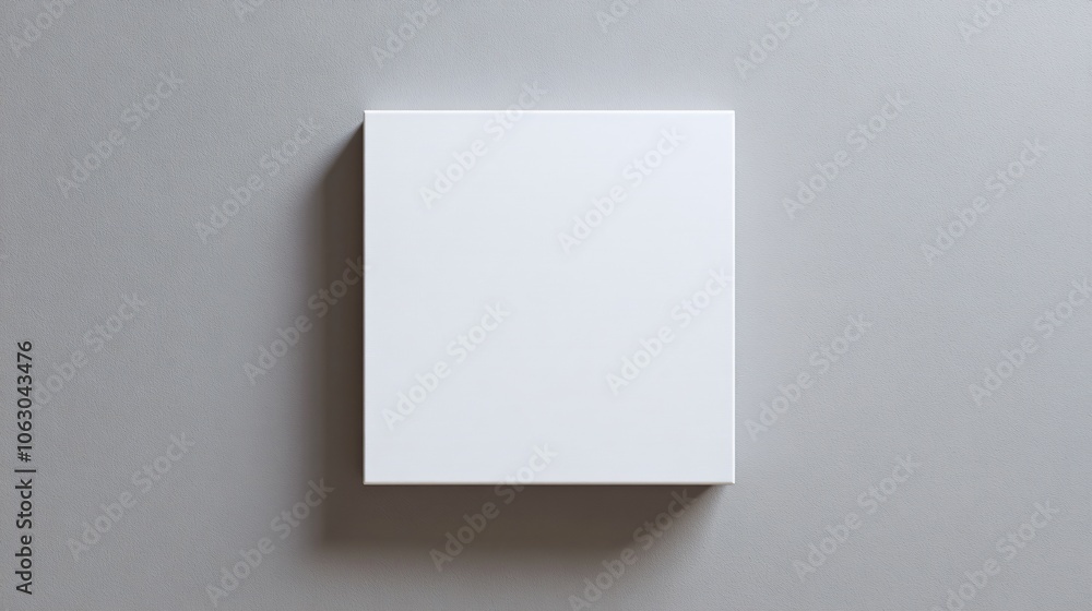 Blank White Canvas Mockup on Grey Wall Blank White Canvas Mockup on Grey Wall