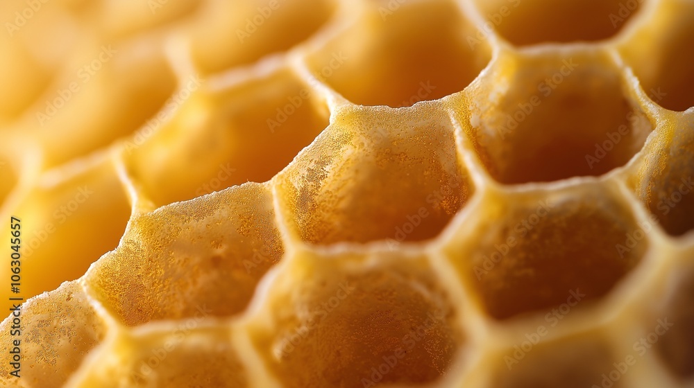 Close-Up of Pollen Grains and Honeycomb Texture Close-Up of Pollen Grains and Honeycomb Texture