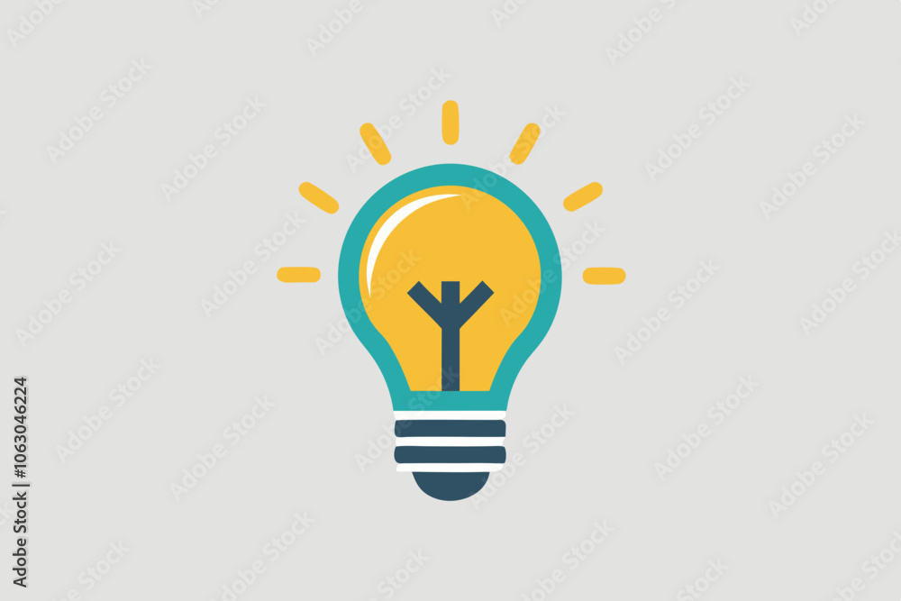 Light bulb icon on light background. Idea symbol. Electric lamp, light, innovation, solution, creative thinking, electricity. Outline, flat and colored style. Flat design. on white background. Light bulb icon on light background. Idea symbol. Electric lamp, light, innovation, solution, creative thinking, electricity. Outline, flat and colored style. Flat design. on white background.