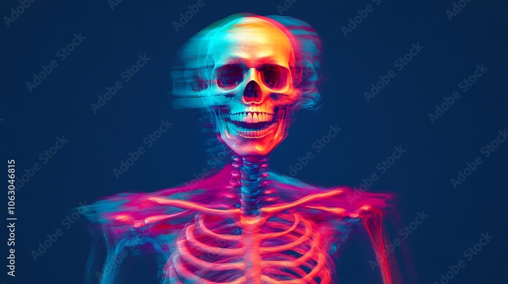 Animated Skeleton in Motion with Blur Effect Animated Skeleton in Motion with Blur Effect