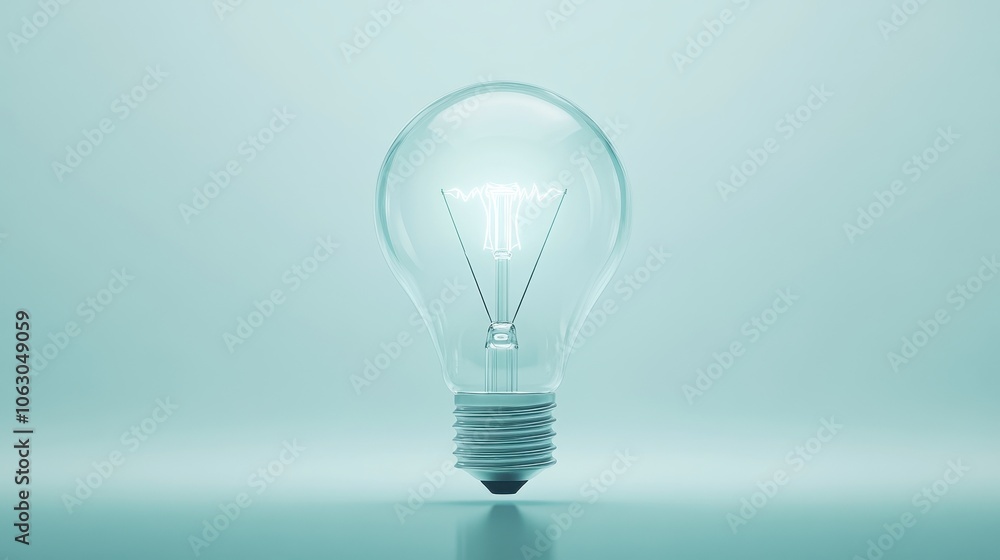 A light bulb is lit up and is the only thing in the image A light bulb is lit up and is the only thing in the image