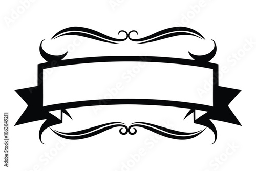 
Decorative scroll Elegant frame with ribbon banner, blank space writing for text calligraphy lettering Header frame Vintage Ribbon, Filigree Ornate border menu ornaments Design Elements


