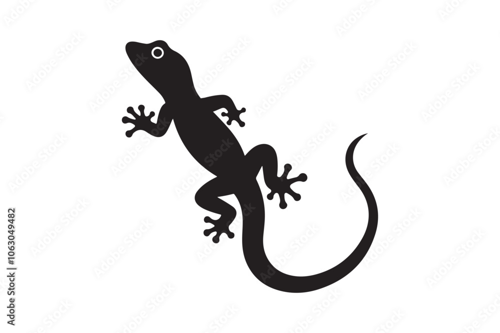 Fototapeta premium Gecko silhouette vector illustration, Gecko silhouette 