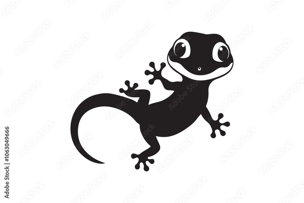 Obraz premium Gecko silhouette vector illustration, Gecko silhouette 