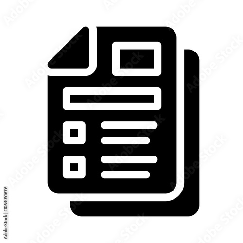 Icon Document With Style Glyph