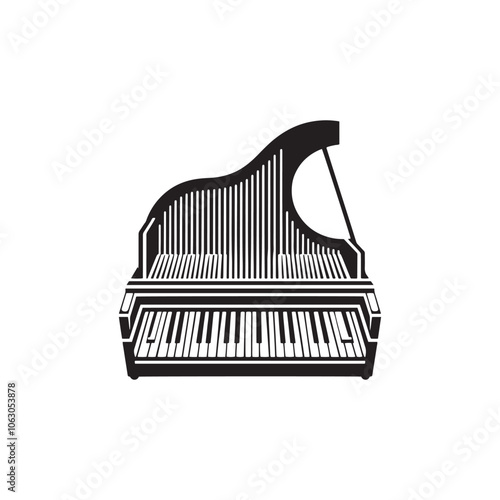 Clavichord Silhouette - Clavichord Illustration - Classical Music Instrument Vector.