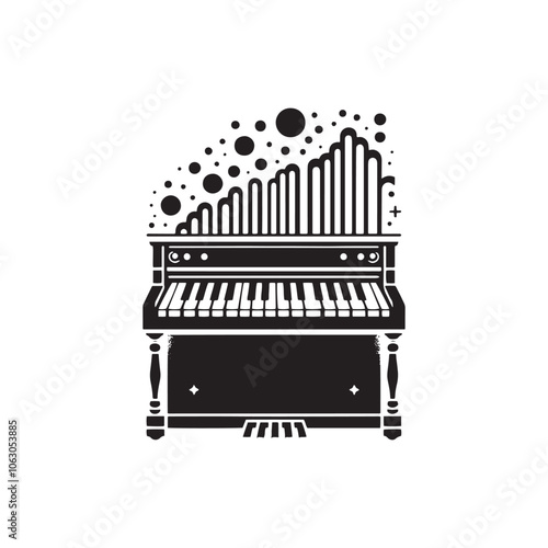 Clavichord Silhouette - Clavichord Illustration - Classical Music Instrument Vector.