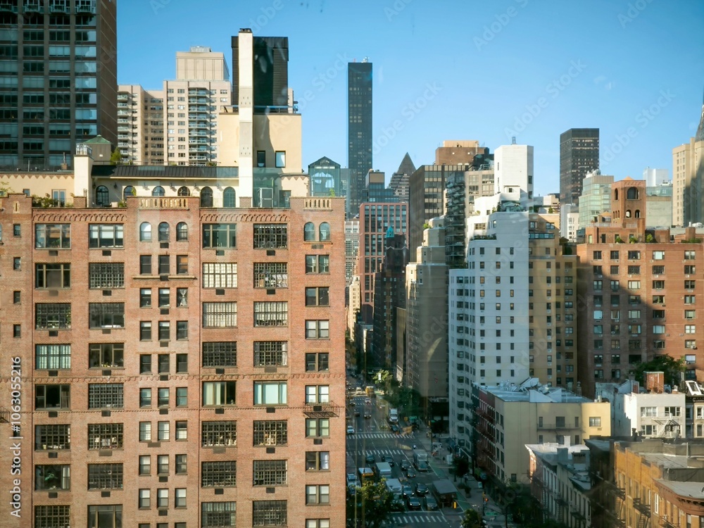 Urban cityscape of New York City architecture.
