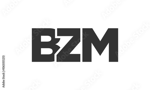 BZM logo design template with strong and modern bold text. Initial based vector logotype featuring simple and minimal typography. Trendy company identity.