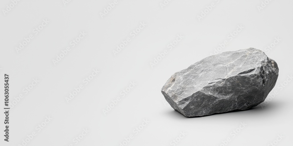Isolated rock on a white background showcasing natural texture and form. Isolated rock on a white background showcasing natural texture and form.