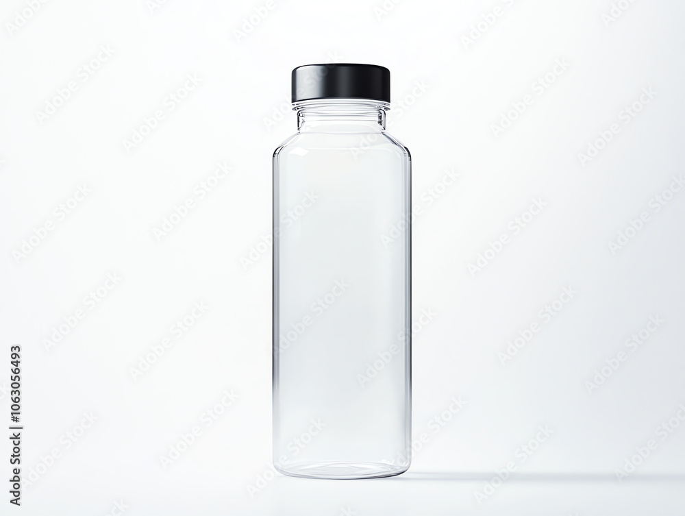 Transparent Sports Bottle on White Background Transparent Sports Bottle on White Background