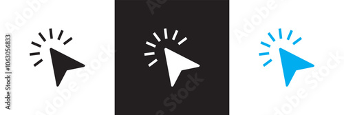 Mouse cursor click  icon isolated on white and black background . vector illustration. EPS 10