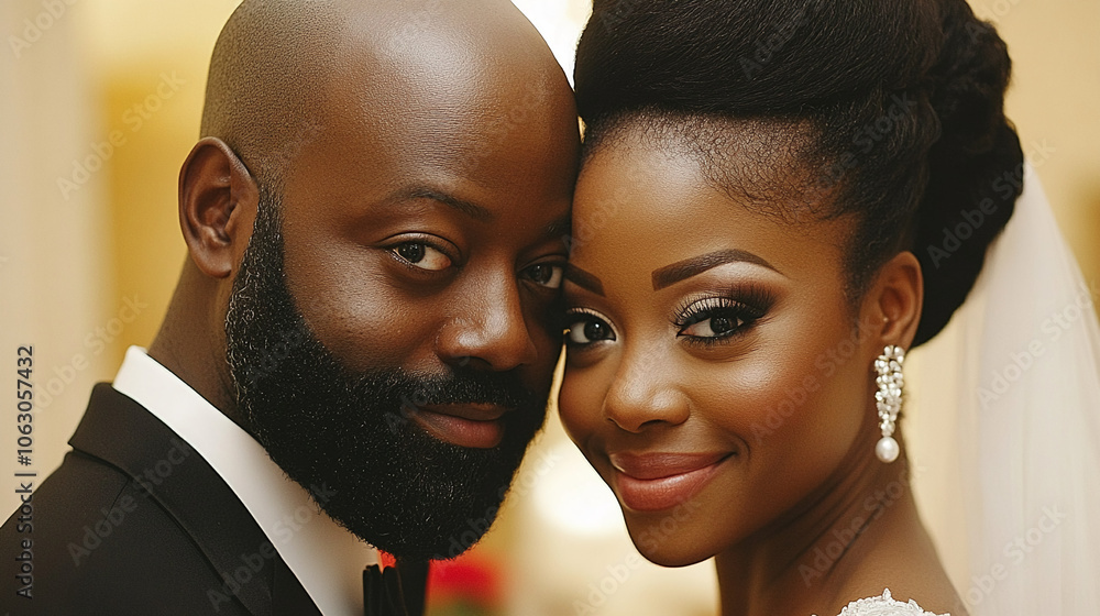 Photo of a bride and groom at a wedding Photo of a bride and groom at a wedding