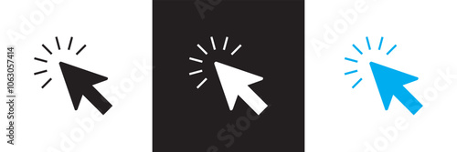 Mouse cursor click  icon isolated on white and black background . vector illustration. EPS 10