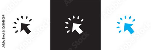 Mouse cursor click  icon isolated on white and black background . vector illustration. EPS 10