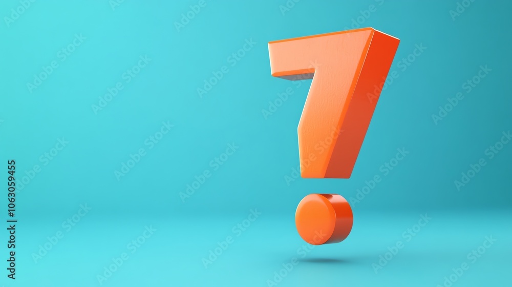A large orange exclamation mark on a blue background A large orange exclamation mark on a blue background