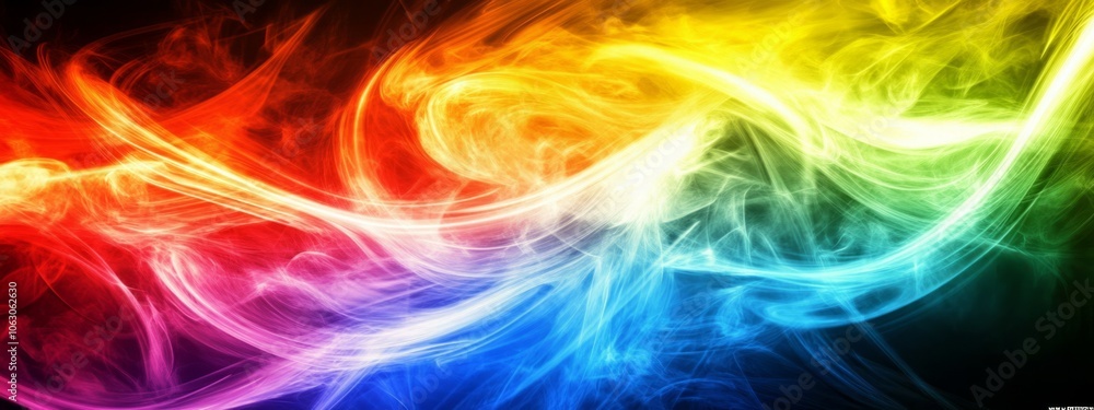 Naklejka premium Colorful abstract light and wavy desktop background
