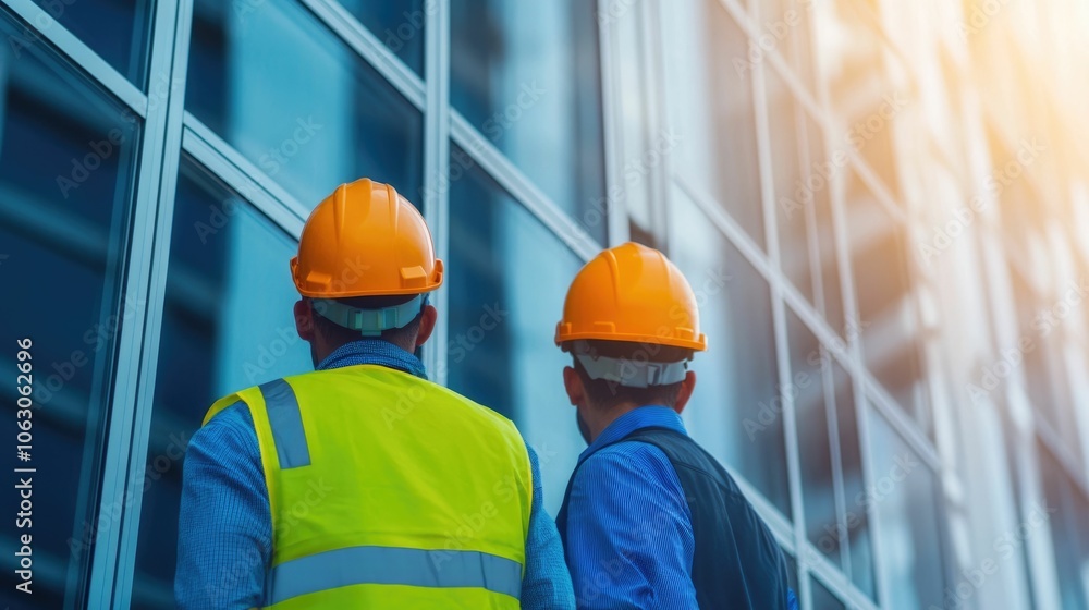 custom made wallpaper toronto digitalWorkers Carefully Installing Glass Windows on the Exterior Facade of a Towering Modern Office Building in the Heart of the Downtown City Skyline