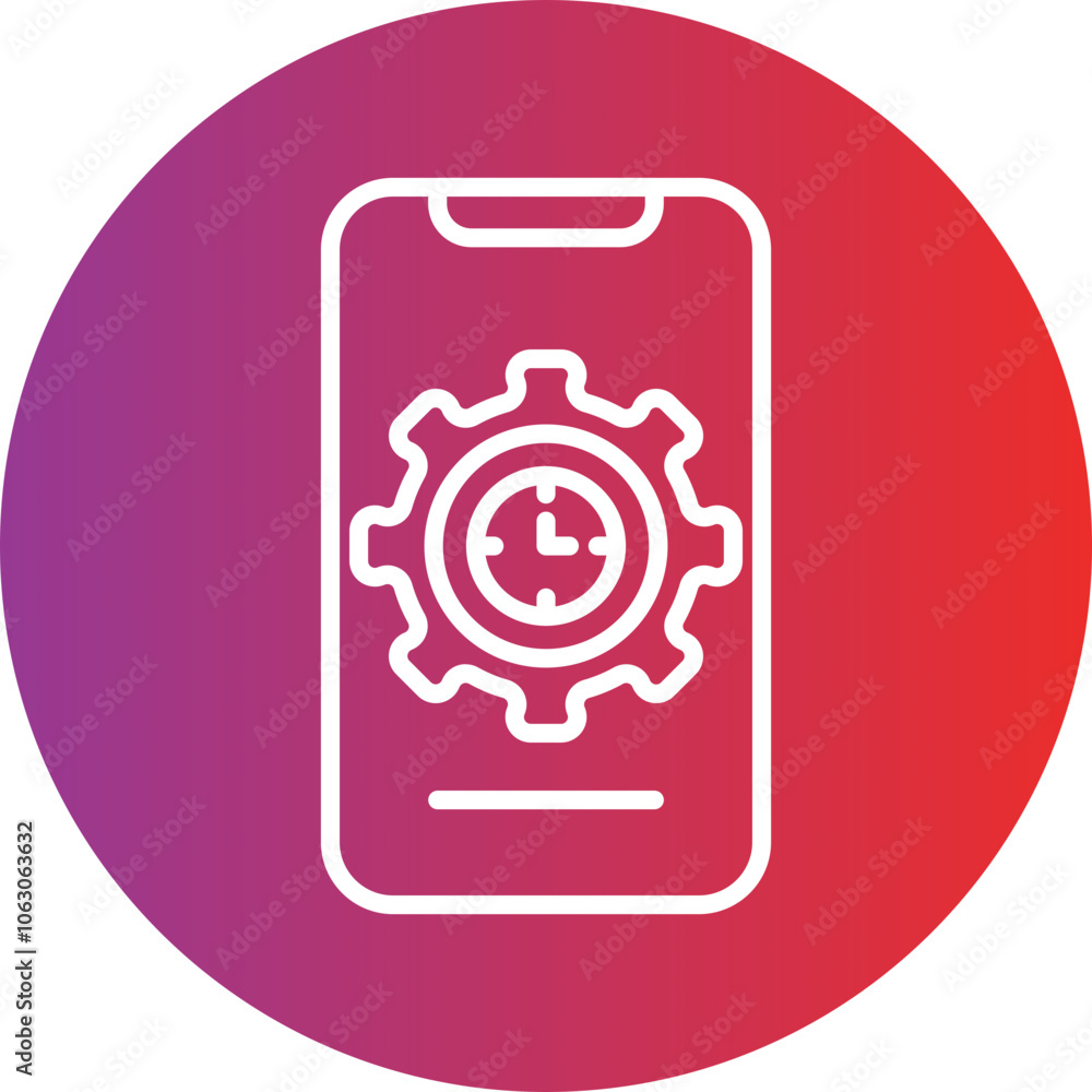 Automated Scheduling App Vector Icon Style Automated Scheduling App Vector Icon Style