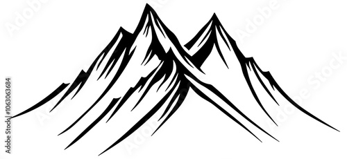 black silhouette of a mountain without background