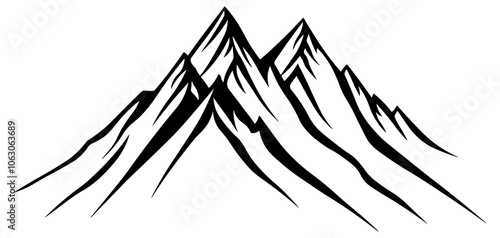 black silhouette of a mountain without background