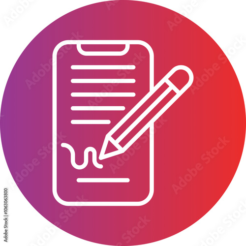 Digital Signature Vector Icon Style