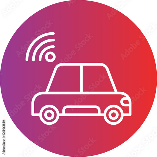 Driverless Car Vector Icon Style