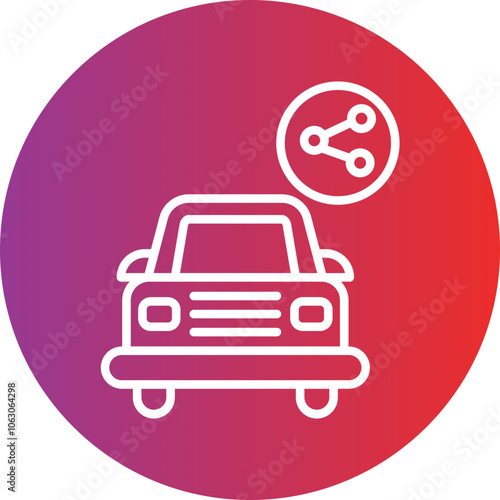 Car Sharing Vector Icon Style