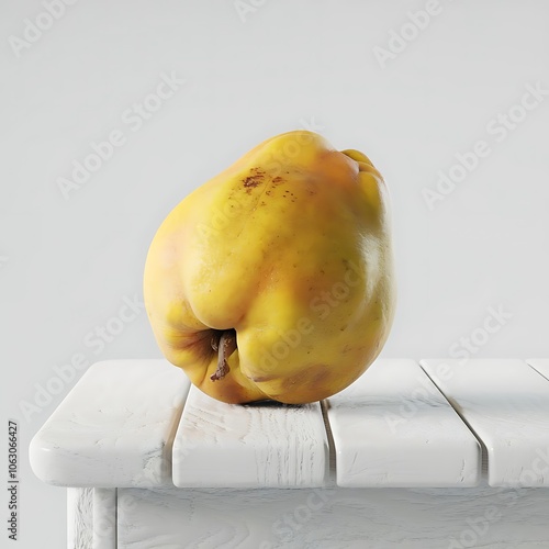 Quince fruit isolated on white background photo