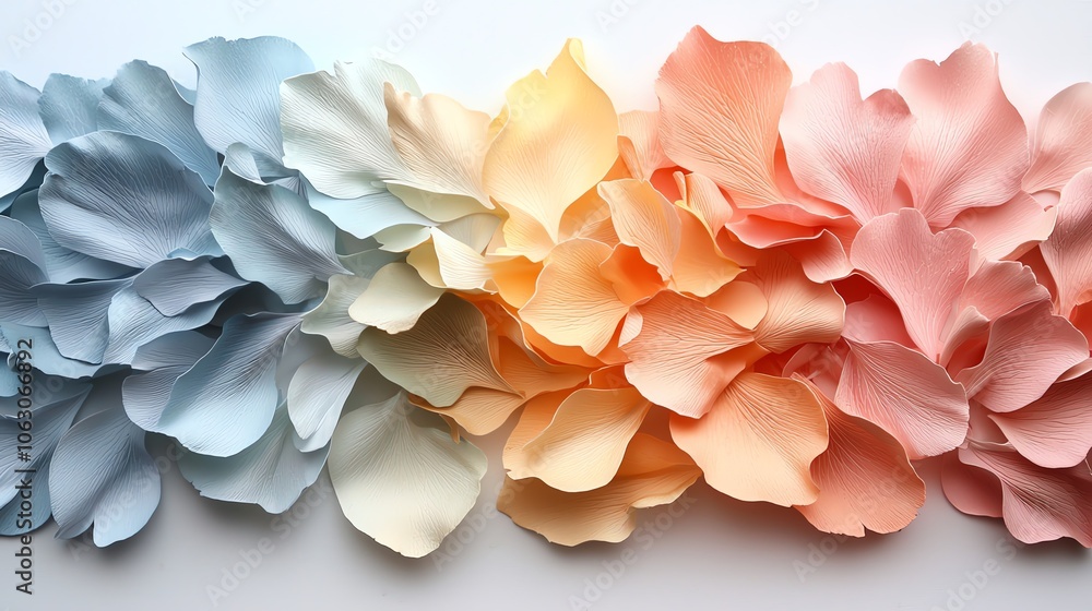 Abstract closeup of layered petals, vibrant color contrast Abstract closeup of layered petals, vibrant color contrast