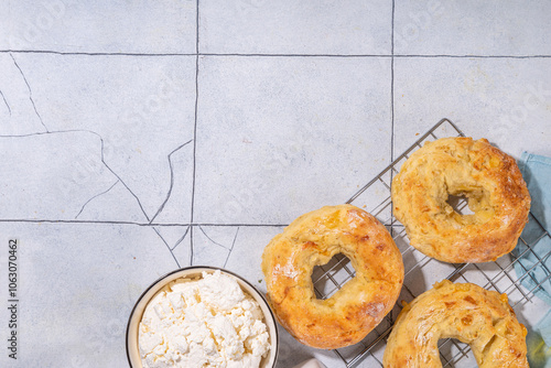 Cottage cheese bagels photo