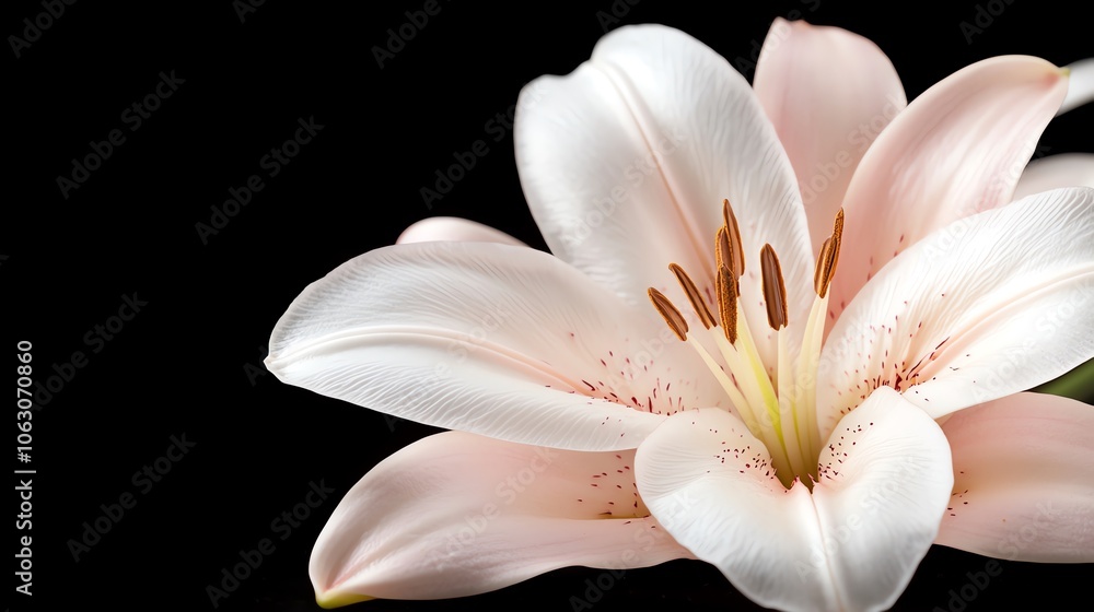 Fototapeta premium Pink lily petal closeup, rich textures, bold contrast