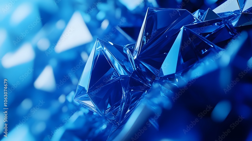 Abstract Close-up of Shiny Blue Crystal Formations Abstract Close-up of Shiny Blue Crystal Formations
