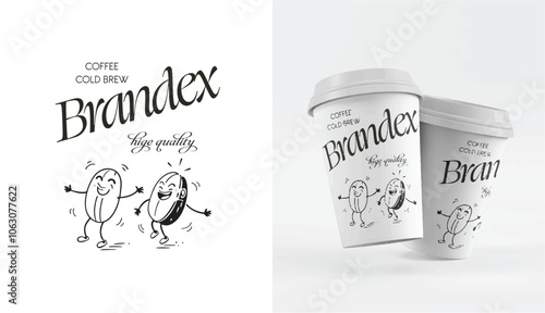 Brandex Cup Packaging Design Template – Editable EPS for Disposable and Retail Cups