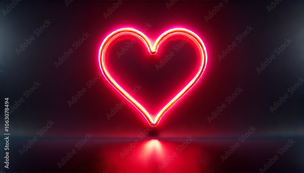 ハートの背景壁紙とネオン管のライト光2