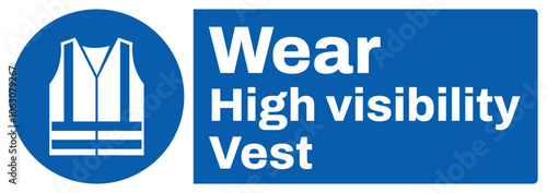 ISO mandatory safety signs text variation_wear high visibility vest_landscape size 1/2 a4,a3,a2,a1	