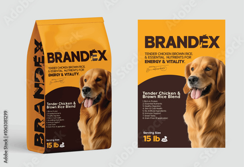 Brandex Pet Food Packaging Design Template – Editable EPS for Dog and Cat Foods