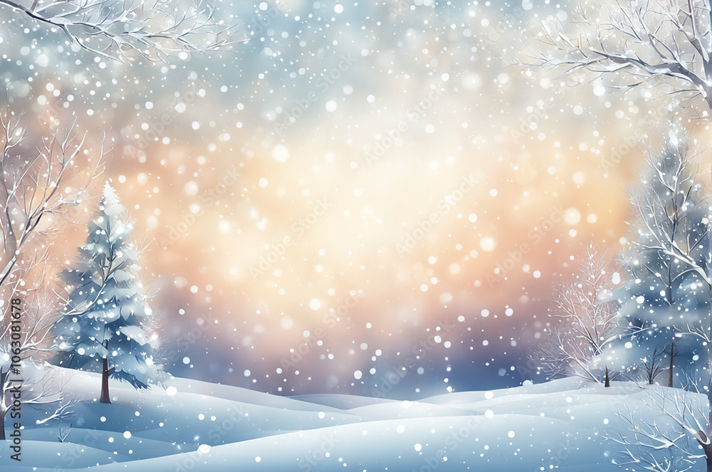 Background - snow falling on winter trees Background - snow falling on winter trees