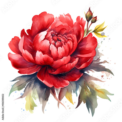 Fototapeta Naklejka Na Ścianę i Meble -  red flower peony beautiful plant
