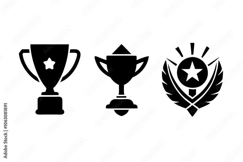 Set of Trophy icon logo vector template, Education icon concepts, Creative design on white background. Set of Trophy icon logo vector template, Education icon concepts, Creative design on white background.
