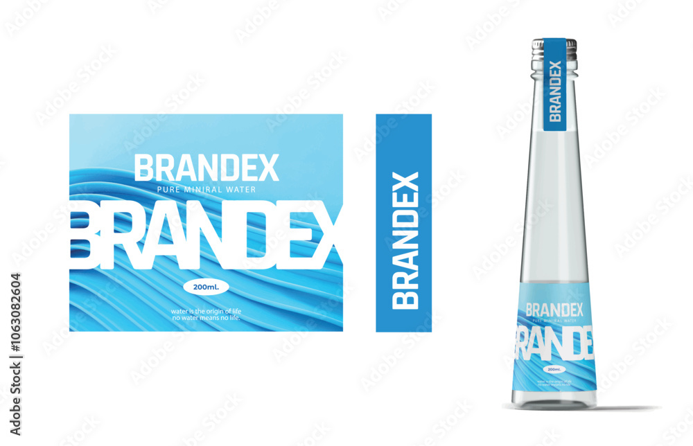 Brandex Water Packaging Design – Premium Editable EPS for Bottled Water Brands Brandex Water Packaging Design – Premium Editable EPS for Bottled Water Brands
