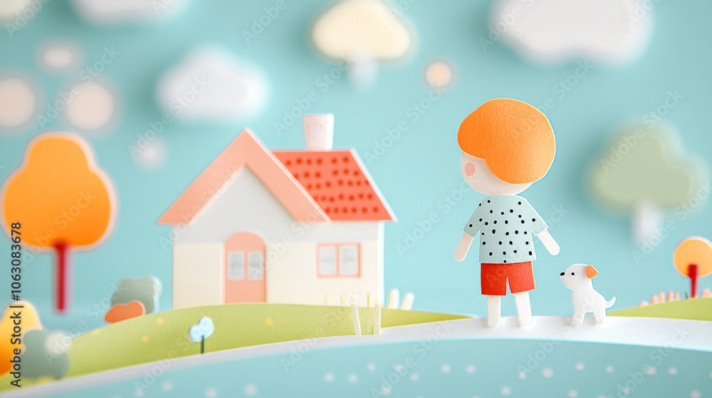 red hair boy and a small puppy walking towards his home paper-craft. Colorfull --chaos 10 --ar 16:9 --style raw --personalize rv3f732 --stylize 600 --v 6.1 Job ID: 33d47f1b-98f1-40ba-bec9-de3b4cac006f red hair boy and a small puppy walking towards his home paper-craft. Colorfull --chaos 10 --ar 16:9 --style raw --personalize rv3f732 --stylize 600 --v 6.1 Job ID: 33d47f1b-98f1-40ba-bec9-de3b4cac006f