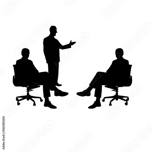 会議・討論のシルエットイラスト２
